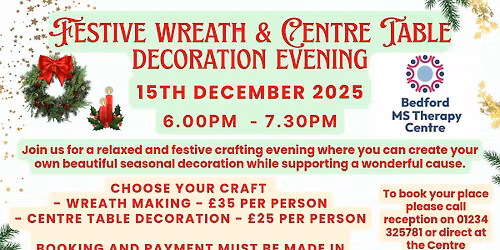 Festive Wreath & Centre Table Decoration Evening