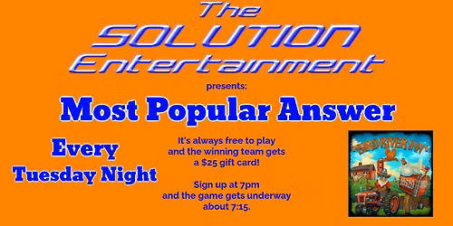 Most Popular Answer at Bird River 7pm (w\/DJ Funny Bones)