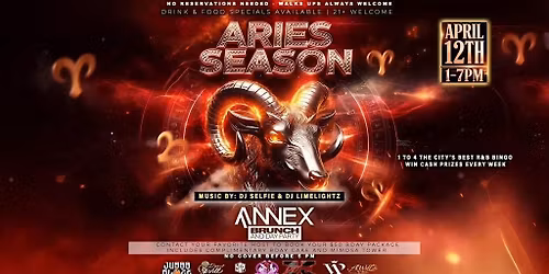 Annex Brunch & Day Party Sunday presents Aries Season on April 12