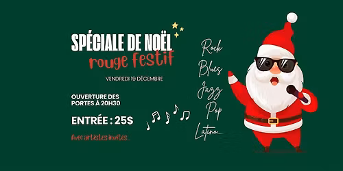 Sp\u00e9ciale de No\u00ebl en rouge festif | Musique live avec artistes invit\u00e9s
