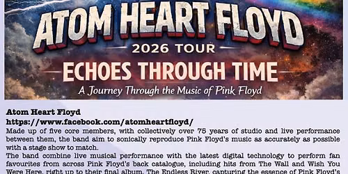 Colne Delta presents a very special night at St James Church featuring Atom Heart Floyd