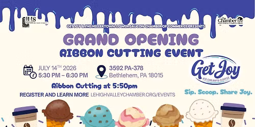 Grand Opening Ribbon Cutting Celebration for Get Joy Ice Cream & Coffee