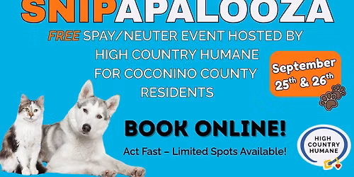 FULLY BOOKED - Snipapalooza \u2013 Free Spay\/Neuter Event!