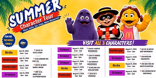 \ud83d\udc9b Meet Birdie in South Plainfield! - Summer Character Tour