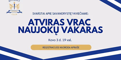 Atviras VRAC naujok\u0173 vakaras