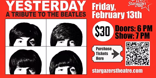 Yesterday..Stargazers presents Beatle Tribute Band
