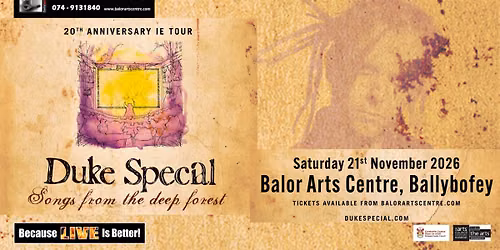 Duke Special - Songs From The Deep Forest 20th Anniversary Tour