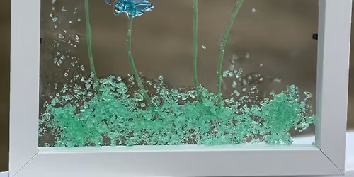 Crushed glass art