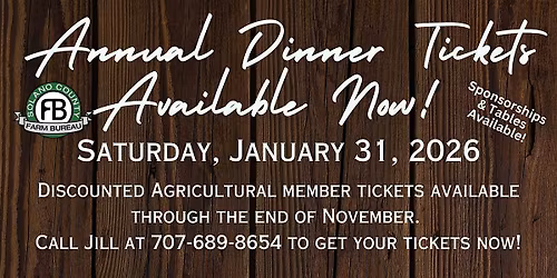 2026 Solano County Farm Bureau's Annual Meeting & Dinner