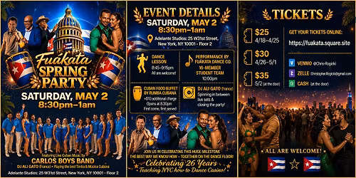 Spring Salsa Party feat. Live Music, DJ, Performance, & Cuban Food Buffet