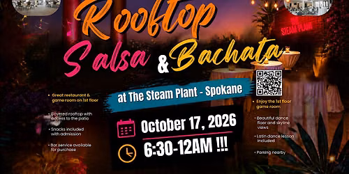 Rooftop SALSA & BACHATA | Fall Nights at The Steam Plant (Spokane)
