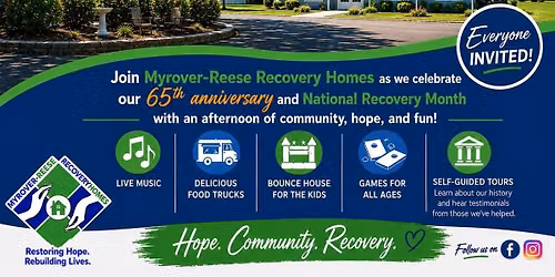 Myrover-Reese Recovery Homes 65th Anniversary and National Recovery Month