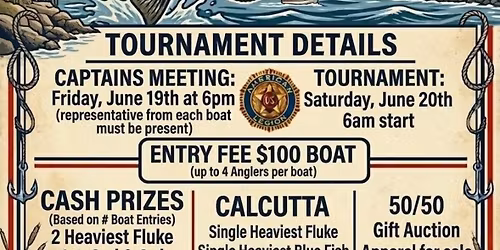 American Legion Post 493 Fluke Tournament 2026 