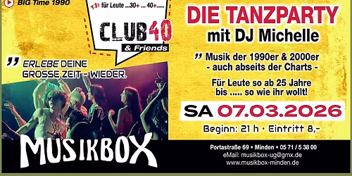 SA 07.03. | CLUB40 & Friends