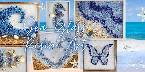 Sea Glass Resin Art at Mike's Famous Pizza