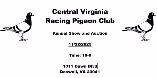 Annual Homing Pigeon Show and Auction