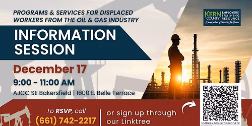 Information Session | Programs & Services for Displaced Workers from the Oil & Gas Industry