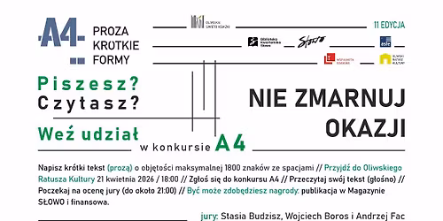B\u0141YSKAWICZNY KONKURS LITERACKI A4 \/ 11. edycja