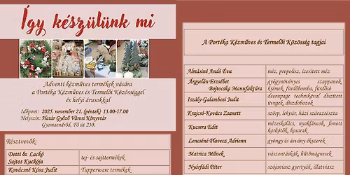 \u00cdgy k\u00e9sz\u00fcl\u00fcnk mi - Adventi k\u00e9zm\u0171ves term\u00e9kek v\u00e1s\u00e1ra