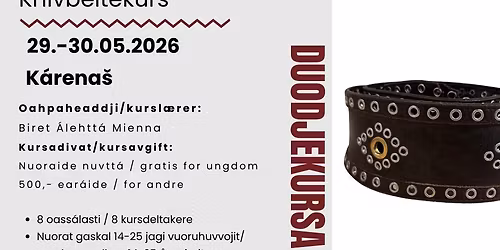 Niibeboag\u00e1nkursa ~ Knivbeltekurs