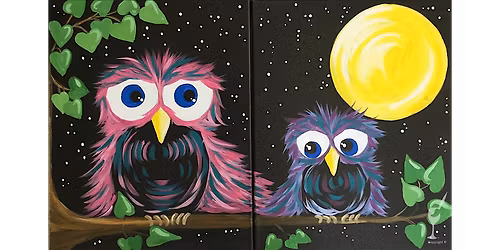 Midnight Hooting Fun Under Moonlight - Family Fun - Paint and Sip in Denver | Classpop!\u2122