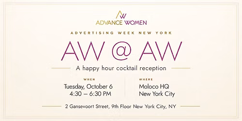 AW @ AW \u2014 Advertising Week New York Happy Hour