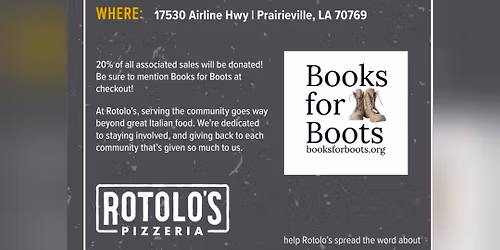 Books for Boots @ Rotolos