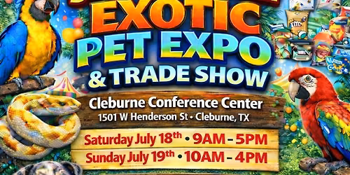 Cleburne Conference Center Exotic Pet Expo