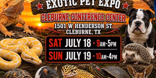 Cleburne Conference Center Exotic Pet Expo