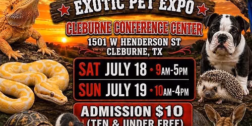 Cleburne Conference Center Exotic Pet Expo