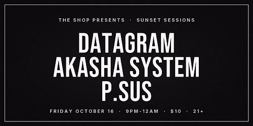 Sunset Sessions: Datagram, Akasha System + P.SUS at The Shop Tampa