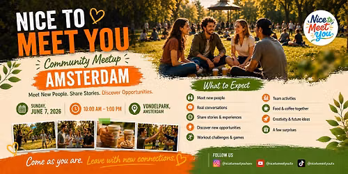 NICE TO MEET YOU AMSTERDAM \u2013 Community Meetup