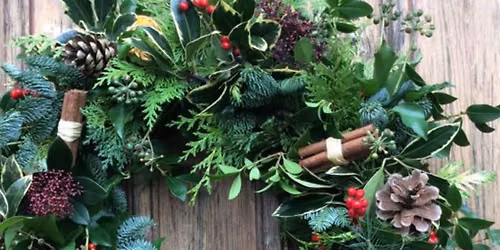 Christmas wreath making