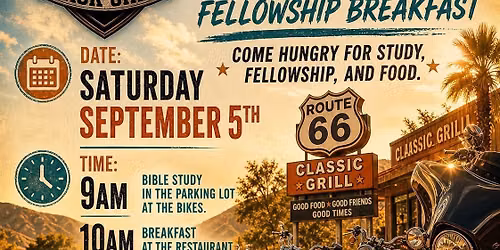 Monthly Bible Study at the bike and fellowship breakfast 