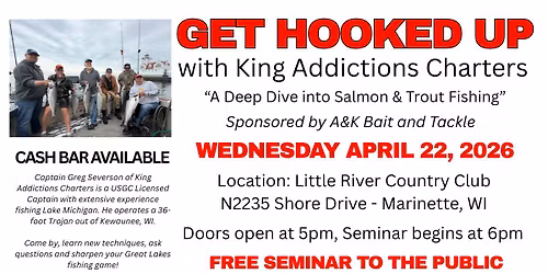 GET HOOKED UP with King Addiction Charters - Free Seminar