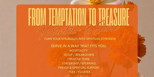 From Temptation to Treasure Volunteer & Serve Team Registration