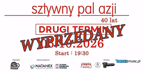 SZTYWNY PAL AZJI \u2013 40 LAT NA SCENIE w klubie Falcon - DRUGI TERMIN