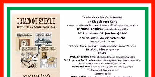 150 \u00e9ve sz\u00fcletett gr. Klebelsberg Kuno miniszter, Esztergom d\u00edszpolg\u00e1ra