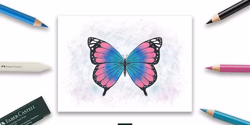 Vlinder inkleuren met Polychromos - Gebroeders Winter - Amsterdam