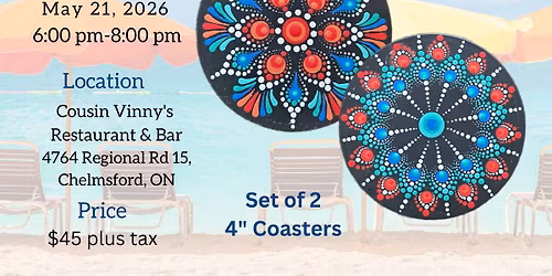 Chelmsford-Tropical Coastal Vibe Coaster Set Dot-Painting Workshop