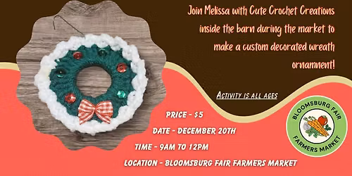 Decorate your own crocheted wreath ornament!