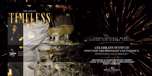 Timeless NYE at The Italian Osteria & Cheesebar