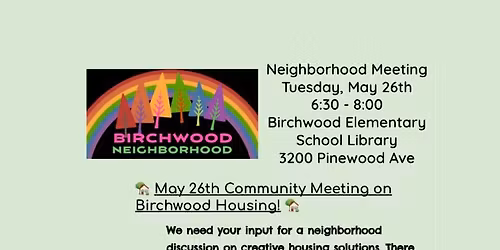 Community Meeting on Birchwood Housing