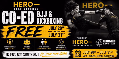 FREE 2-Week Co-Ed BJJ & Kickboxing Trial July 20\u201331 | No Experience Needed