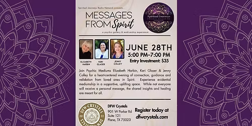 Messages from Spirit: A Psychic Gallery & Mediumship Experience - Sun 6\/28 @ 5pm