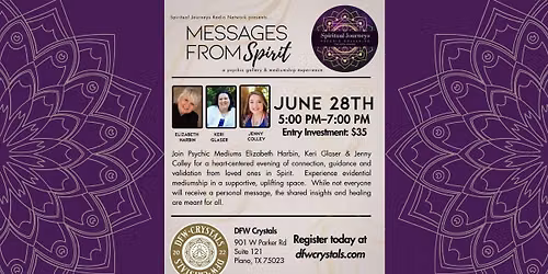 Messages from Spirit: A Psychic Gallery & Mediumship Experience - Sun 6\/28 @ 5pm