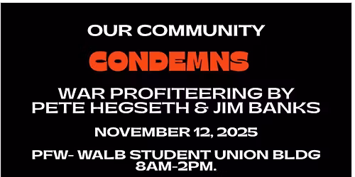 Protest Sec. Pete Hegseth + Sen. Jim Banks in Fort Wayne