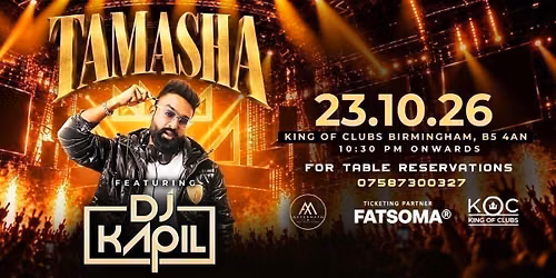 TAMASHA | Bollywood Night Birmingham | Friday 23 October 2026