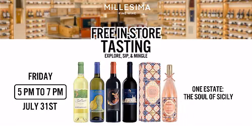 Free Wine Tasting \u2013 One Estate: The Soul of Sicily