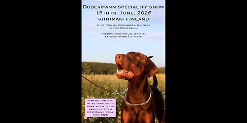 Dobermann speciality show 2026 Finland